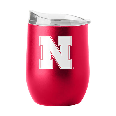 Nebraska 16oz Flipside Powder Coat Curved Beverage - Logo Brands
