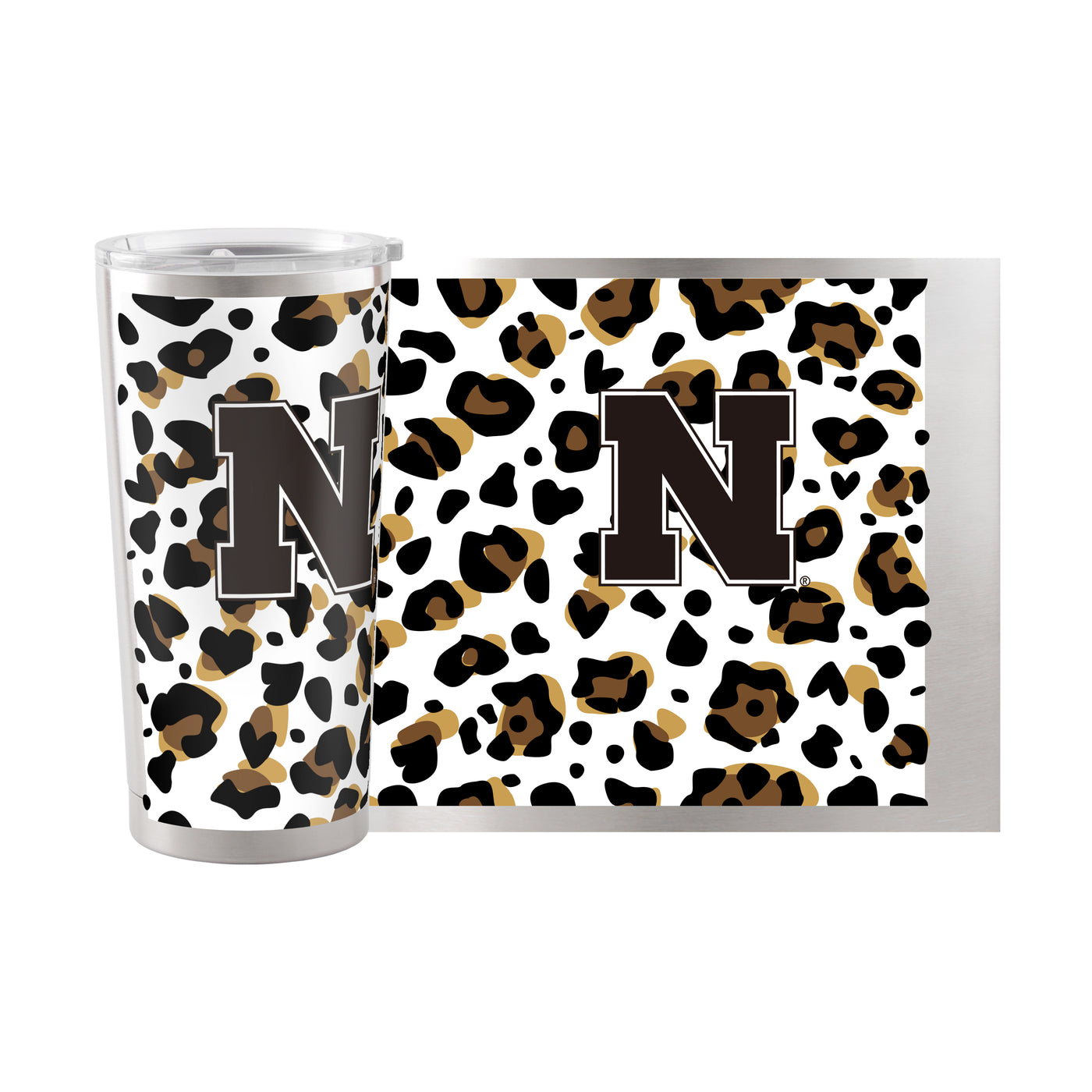 Nebraska 20oz Neutral Leopard Stainless Tumbler