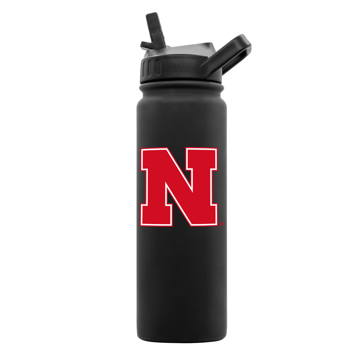 Nebraska 24oz Black Soft Touch Bottle - Logo Brands
