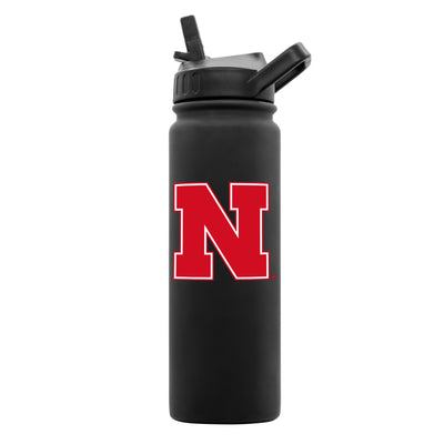 Nebraska 24oz Black Soft Touch Bottle - Logo Brands