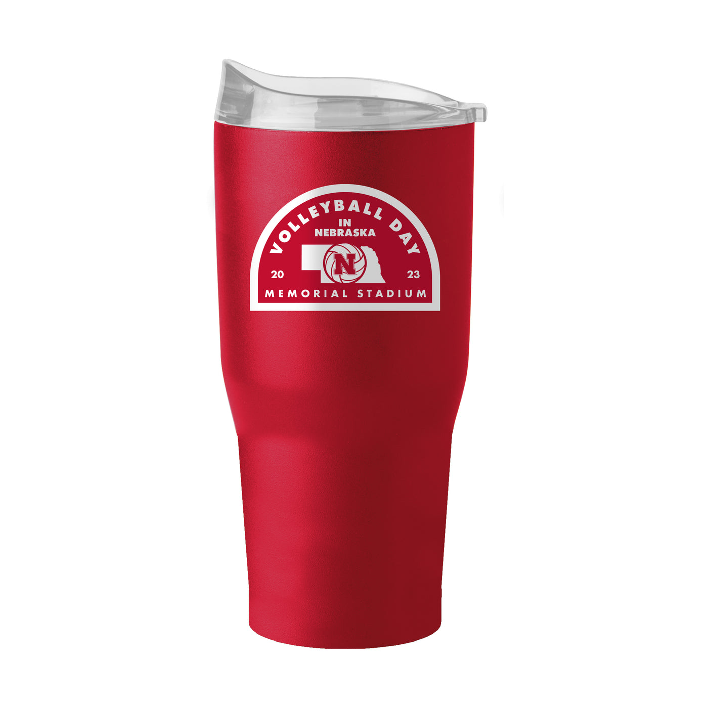 Nebraska 2023 Volleyball Day 30oz Powder Coat Tumbler