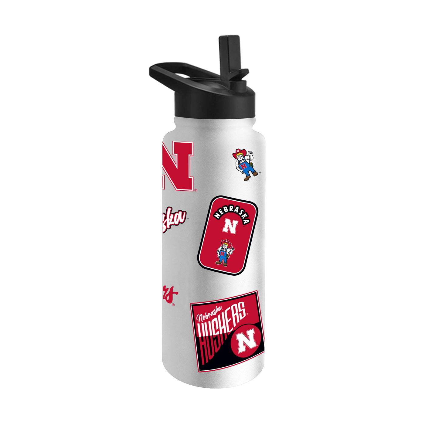 Nebraska 34oz White Dreamweave Quencher Bottle