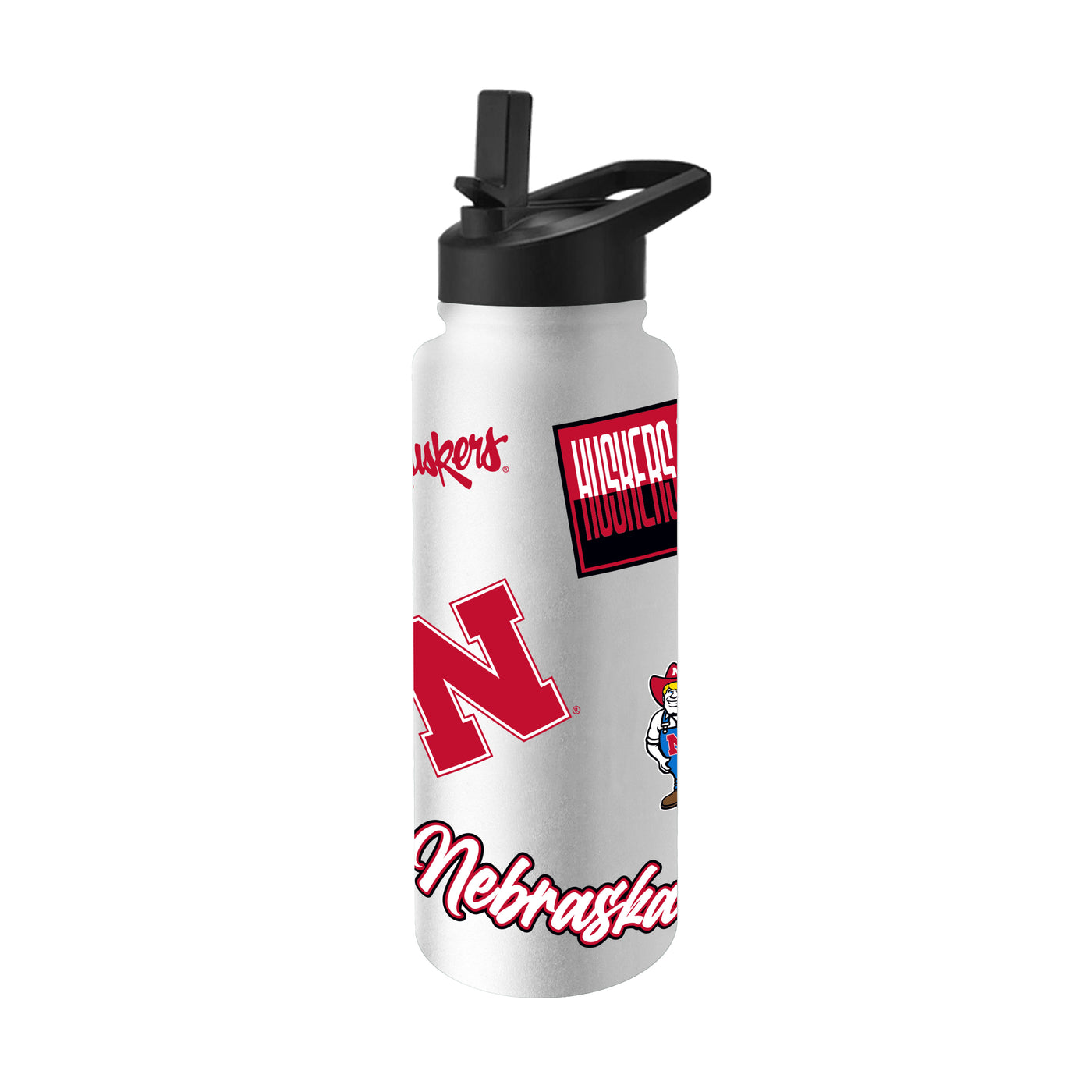 Nebraska 34oz White Dreamweave Quencher Bottle
