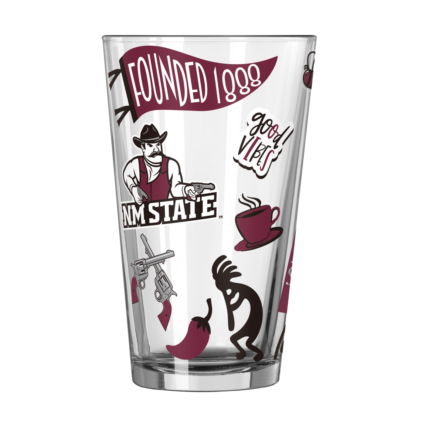 New Mexico State 16oz Native Pint Glass