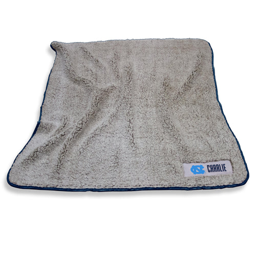 North Carolina personalized Frosty fleece blanket by Logo Brands, soft and cozy with custom state design and embroidery.