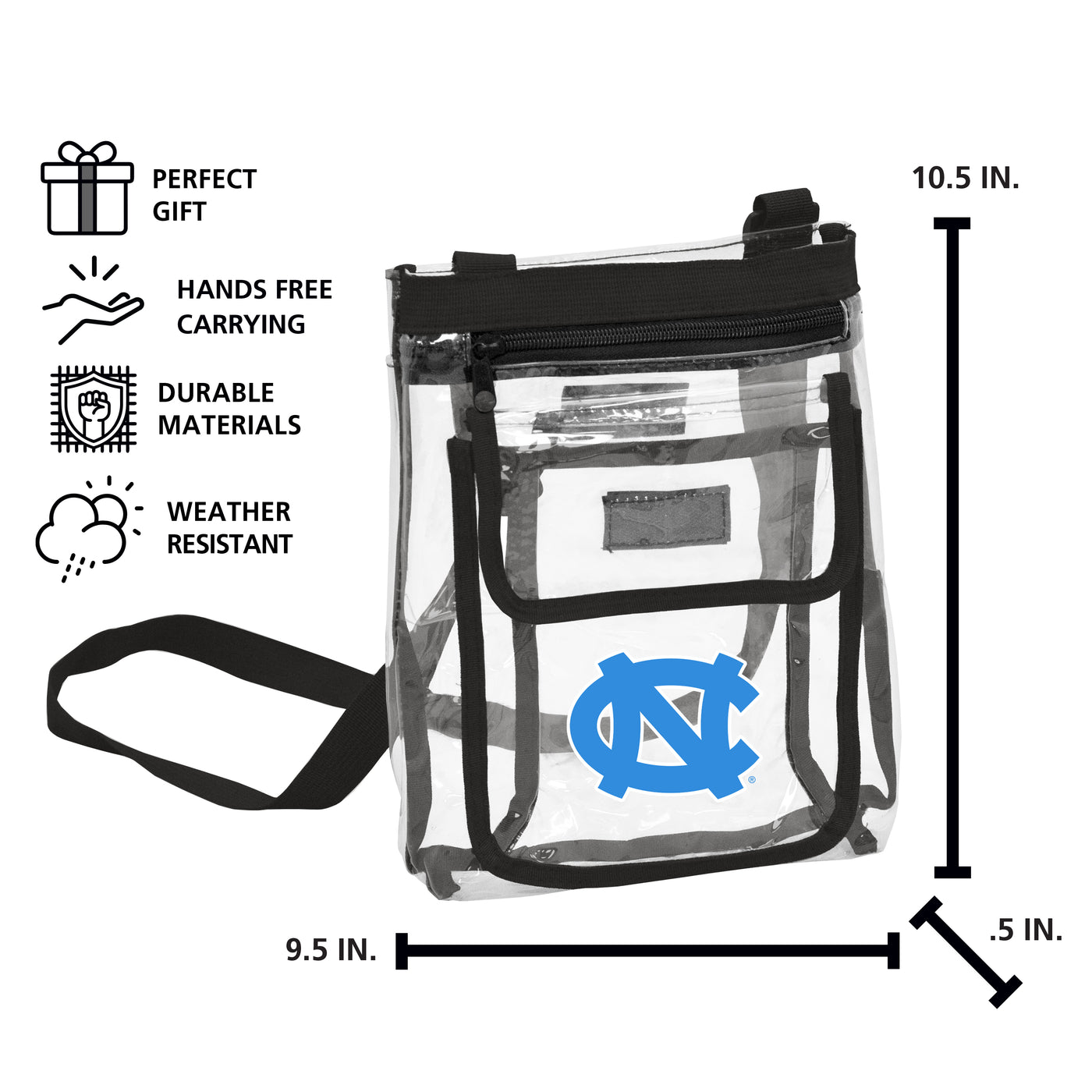 North Carolina Gameday Black Clear Crossbody - Logo Brands