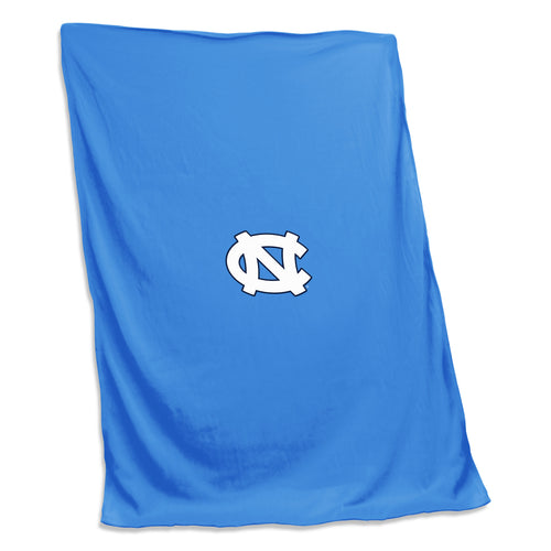 North Carolina Sweatshirt Blanket by Logo Brands, cozy fleece blanket with North Carolina team logo and colors, ideal for fans and warmth