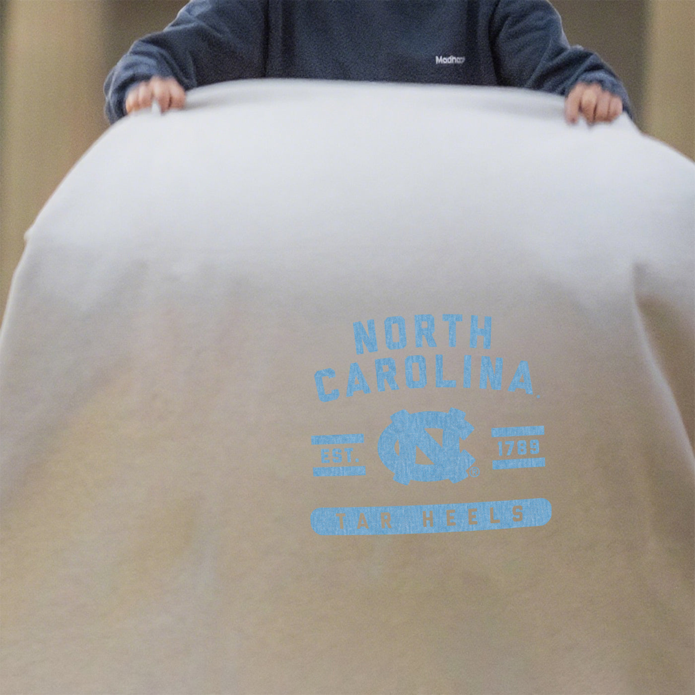 North Carolina Oatmeal Sweatshirt Blanket