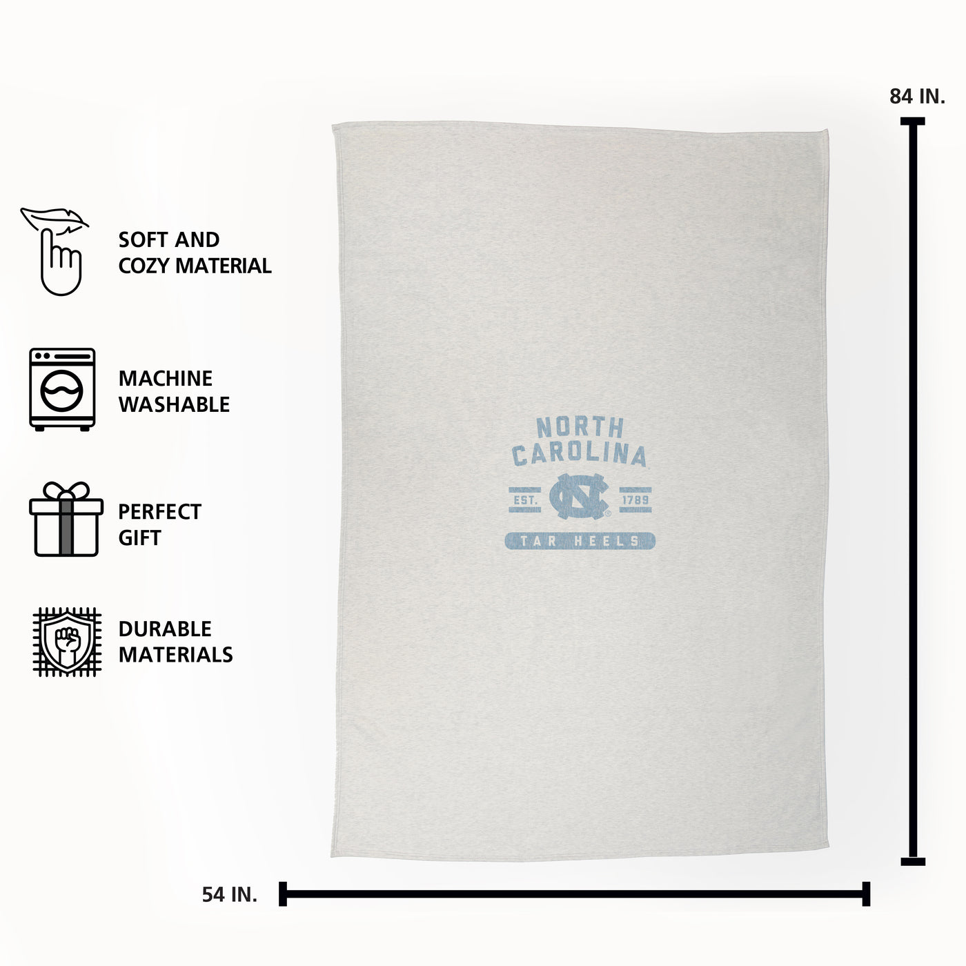 North Carolina Oatmeal Sweatshirt Blanket