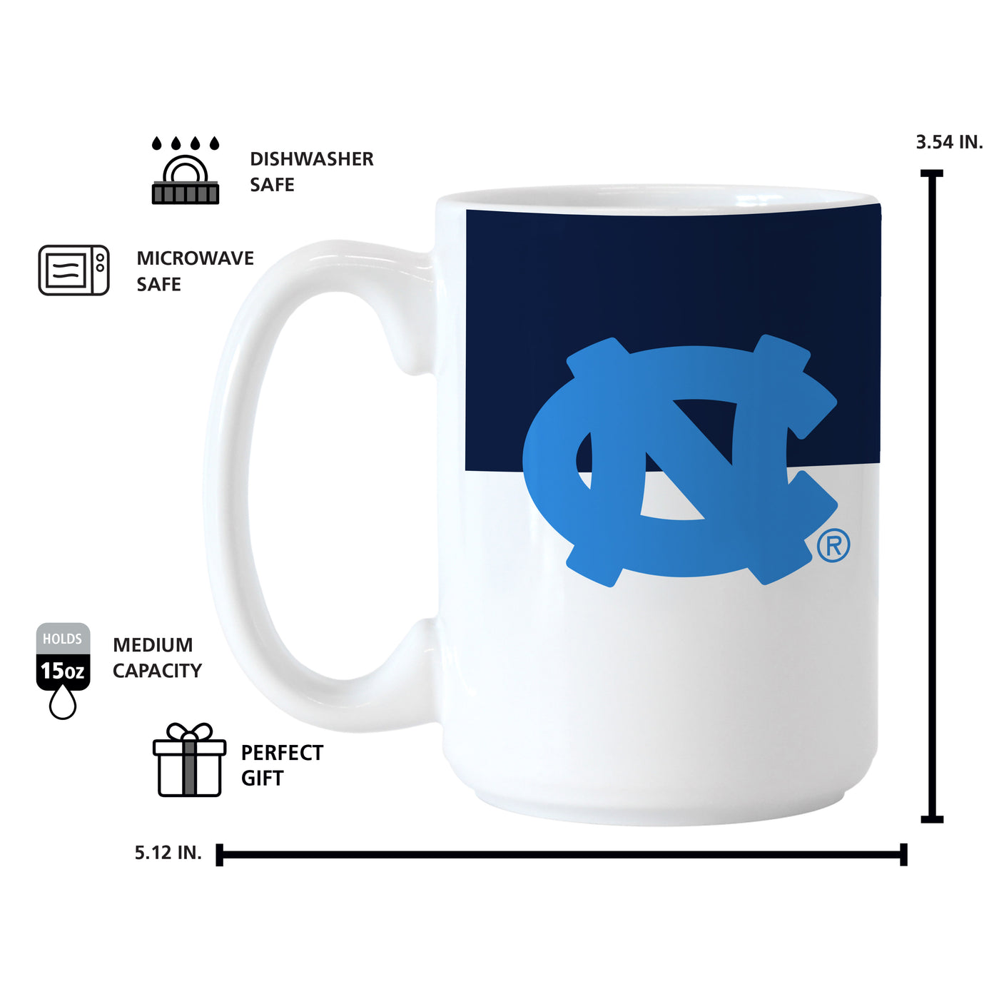 North Carolina 15oz Colorblock Sublimated Mug