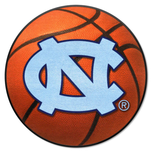 UNC Chapel Hill basketball mat by Logo Brands, featuring team logo and colors, designed for indoor sports or game rooms.