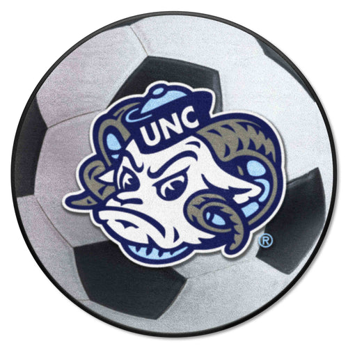 UNC Chapel Hill soccer ball mat by Logo Brands, durable sports-themed mat featuring university logo and soccer ball design.