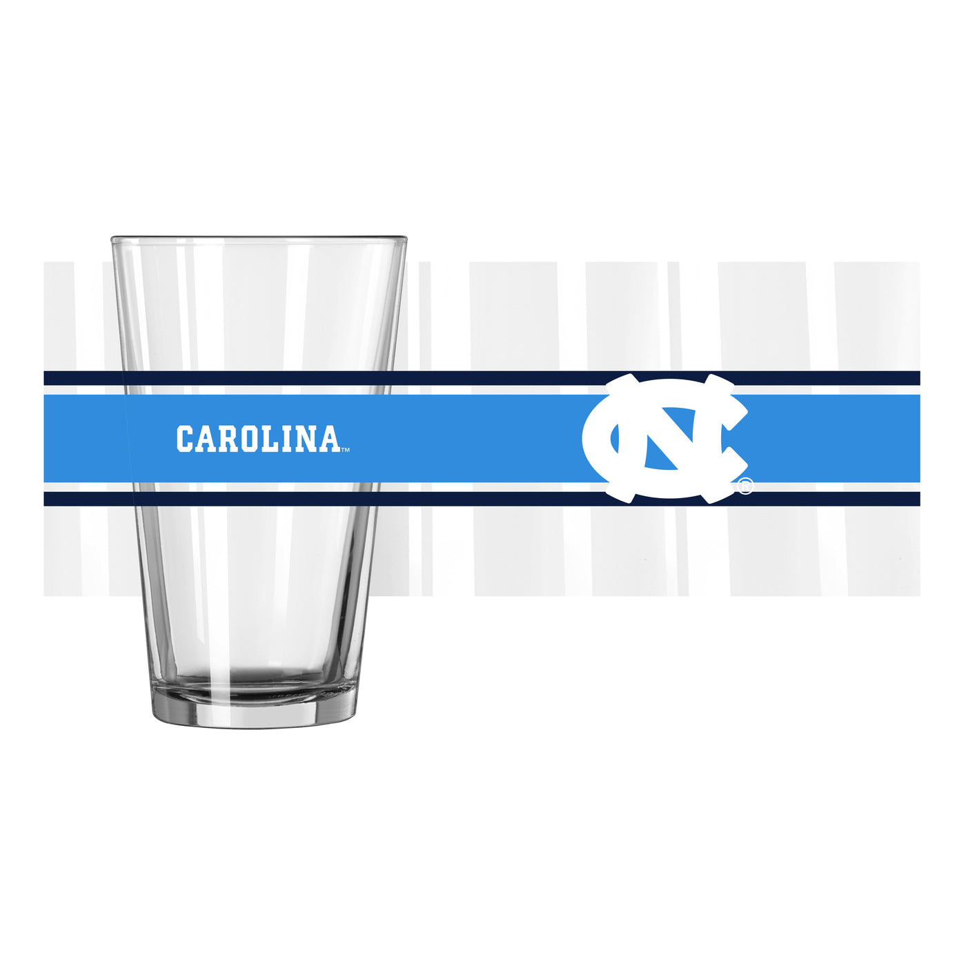 North Carolina 16oz Stripe Pint Glass