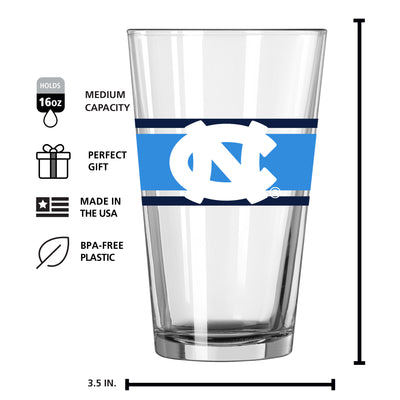 North Carolina 16oz Stripe Pint Glass - Logo Brands