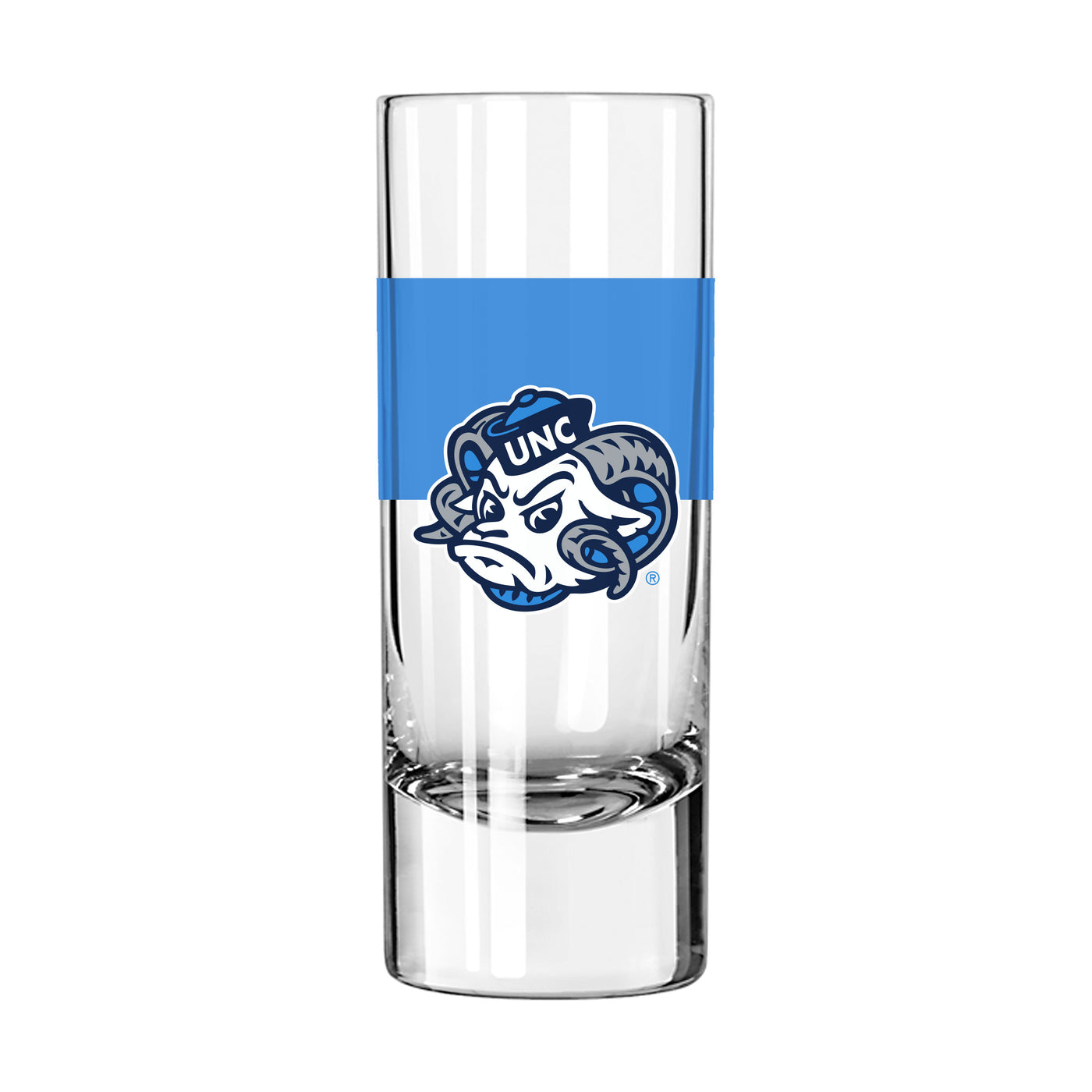 North Carolina 2.5oz Colorblock Shooter Glass