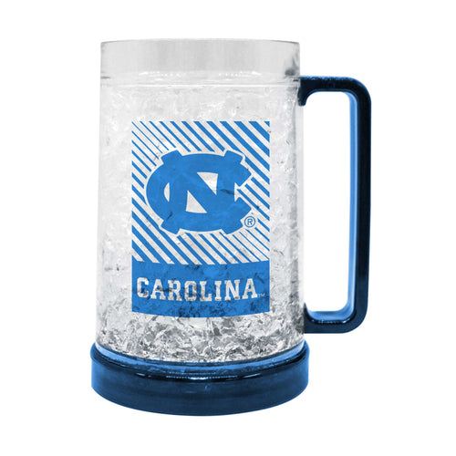 North Carolina Freezer Mug by Logo Brands, clear drinkware with state design, ideal for keeping beverages cold