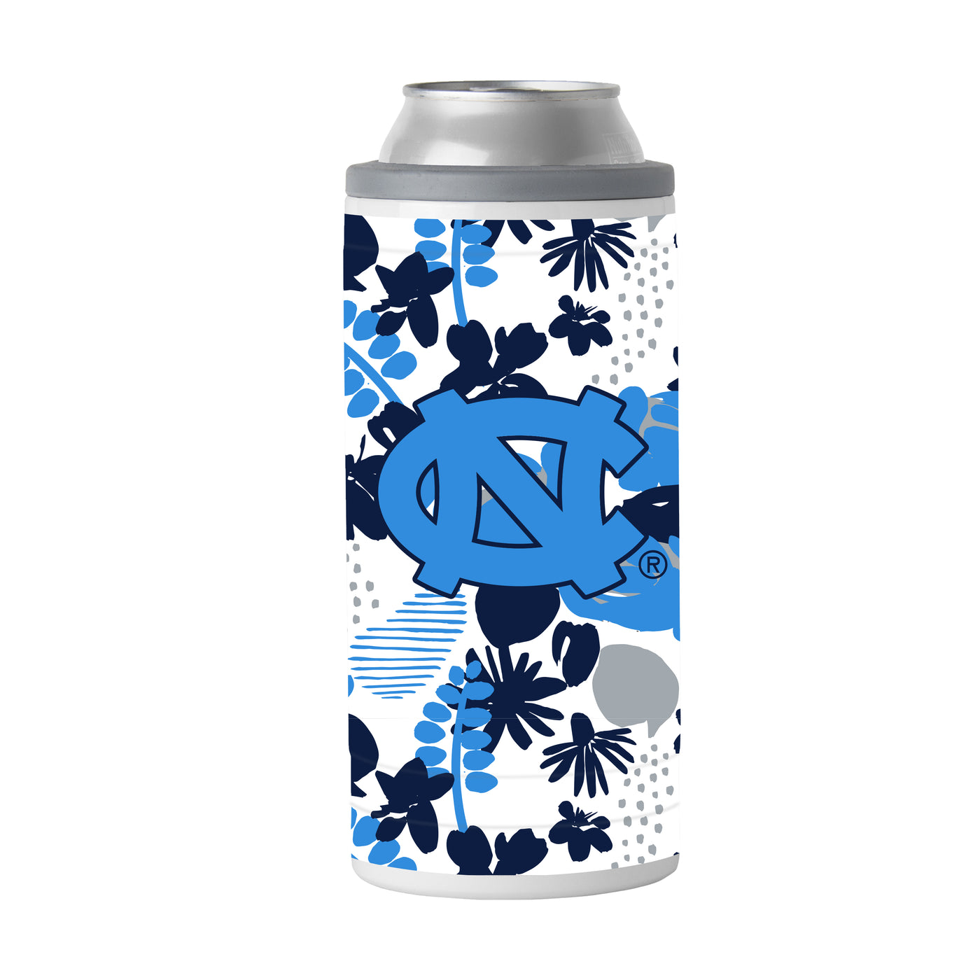 North Carolina 12oz Floral Slim Can Coolie