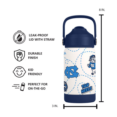 North Carolina 12oz Mascot SS Kids Bottle