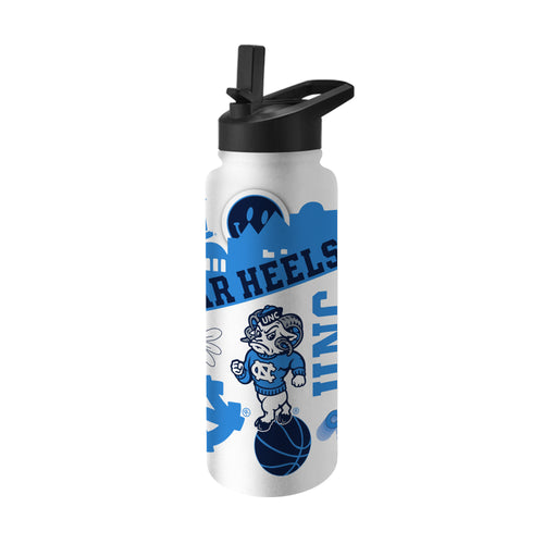 North Carolina 34oz Native Quencher Bottle by Logo Brands, large drinkware with a vibrant state-themed design and durable construction.