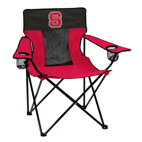 NC State Elite chair by Logo Brands, a comfortable university-themed furniture piece with green and white team colors and logo details.