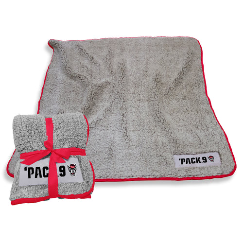 NC State Frosty Fleece blanket by Logo Brands, featuring the pack of nine cozy, branded university-themed blankets.