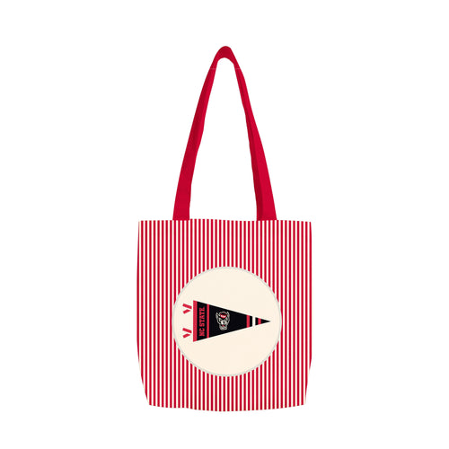 NC State Classic Pennant Canvas Tote bag by Logo Brands, featuring bold wolfpack logo and durable fabric for everyday use.