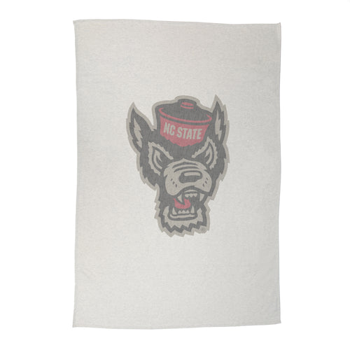 NC State sublimated oversize sweatshirt blanket by Logo Brands, soft and cozy with NC State logo design, ideal for fans.