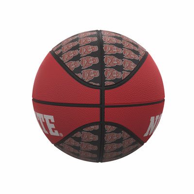 NC State Repeating Logo Mini-Size Rubber Basketball - Logo Brands