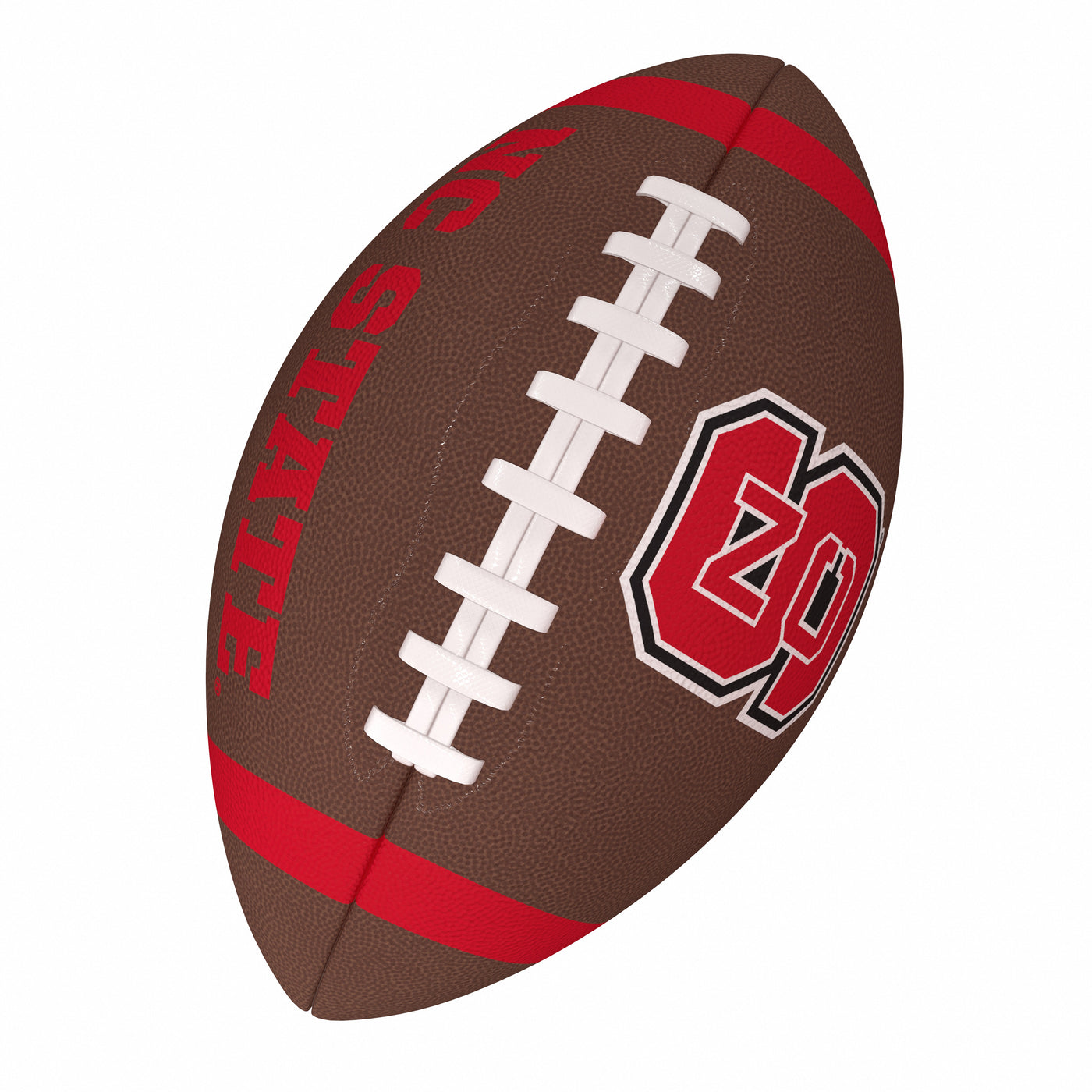 NC State Team Stripe Official-Size Composite Football - Logo Brands