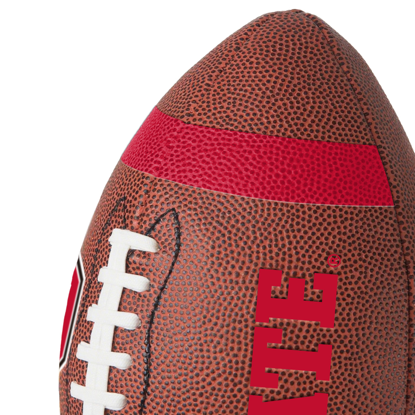 NC State Team Stripe Official-Size Composite Football - Logo Brands