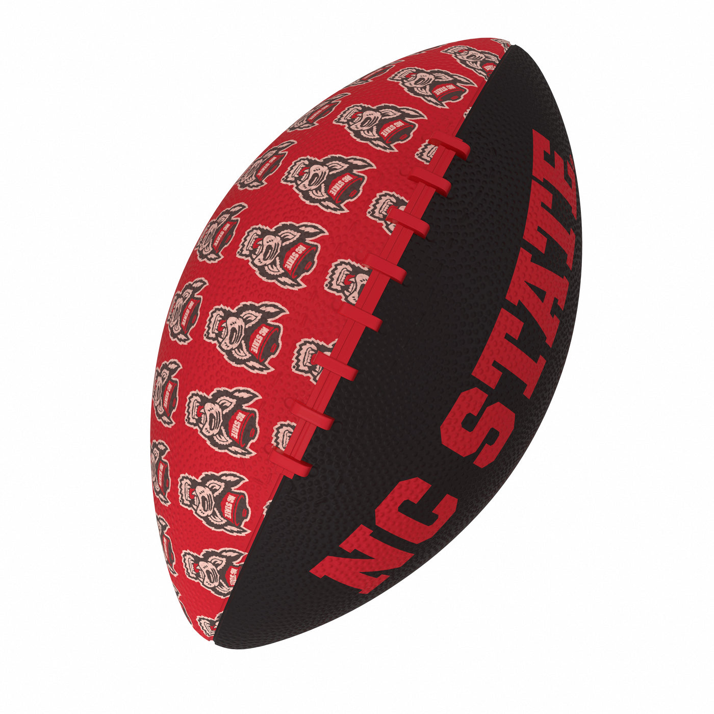 NC State Repeating Mini-Size Rubber Football - Logo Brands