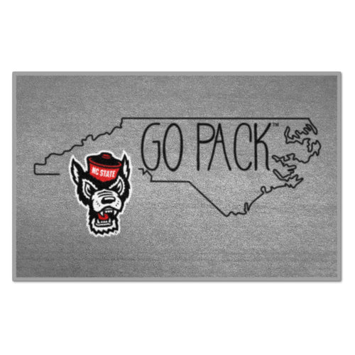 NC State University Southern Style starter mat by Logo Brands, featuring the university logo and vibrant team colors.