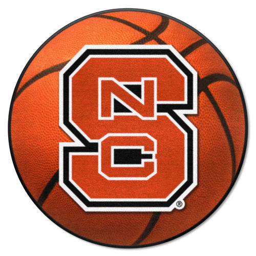 NC State University basketball mat by Logo Brands featuring the Wolfpack logo and team colors, ideal for game rooms or gyms.