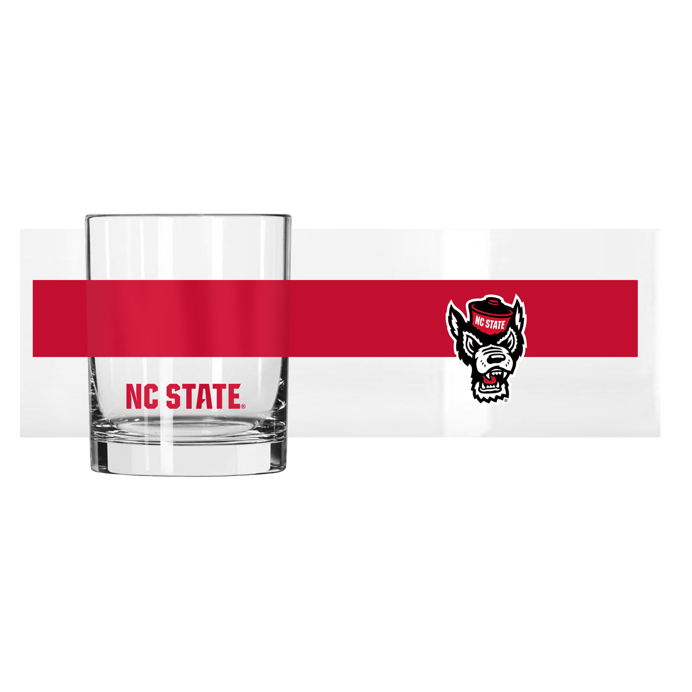 N.C. State 14oz Colorblock Rocks Glass