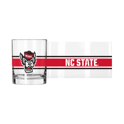 NC State 14oz Stripe Rocks Glass