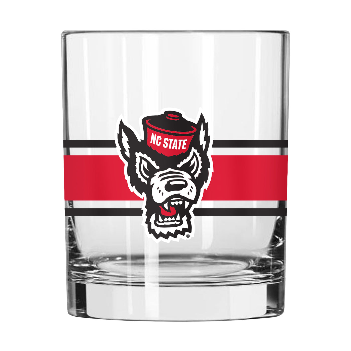 NC State 14oz Stripe Rocks Glass