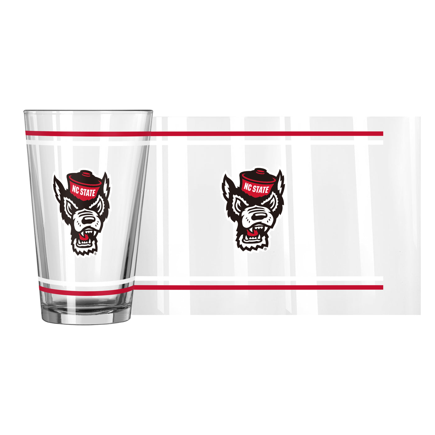 NC State Alternate 16oz Stripe Pint Glass