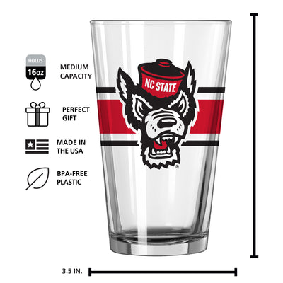 NC State 16oz Stripe Pint Glass