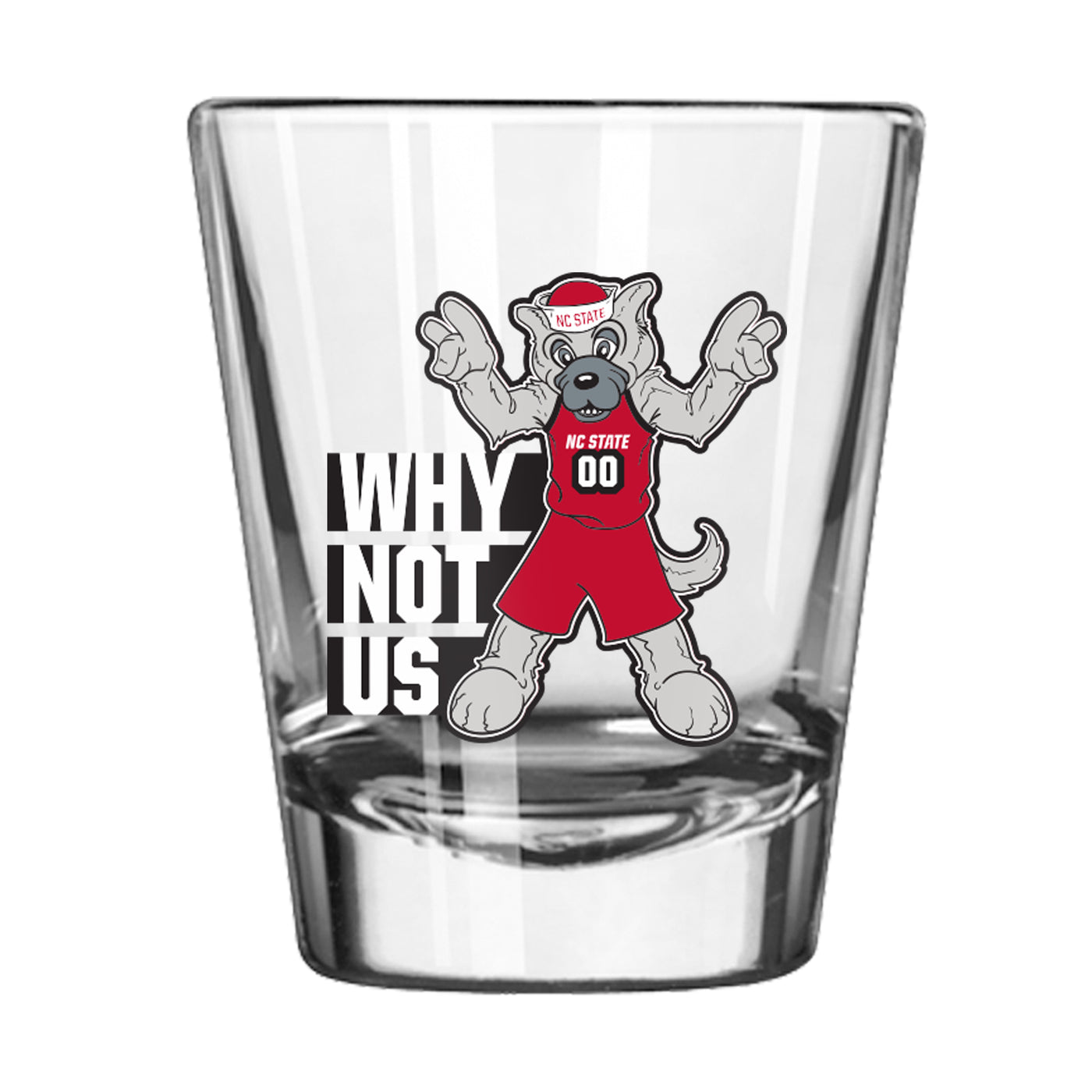 NC State Why Not Us 2oz Shot Glass