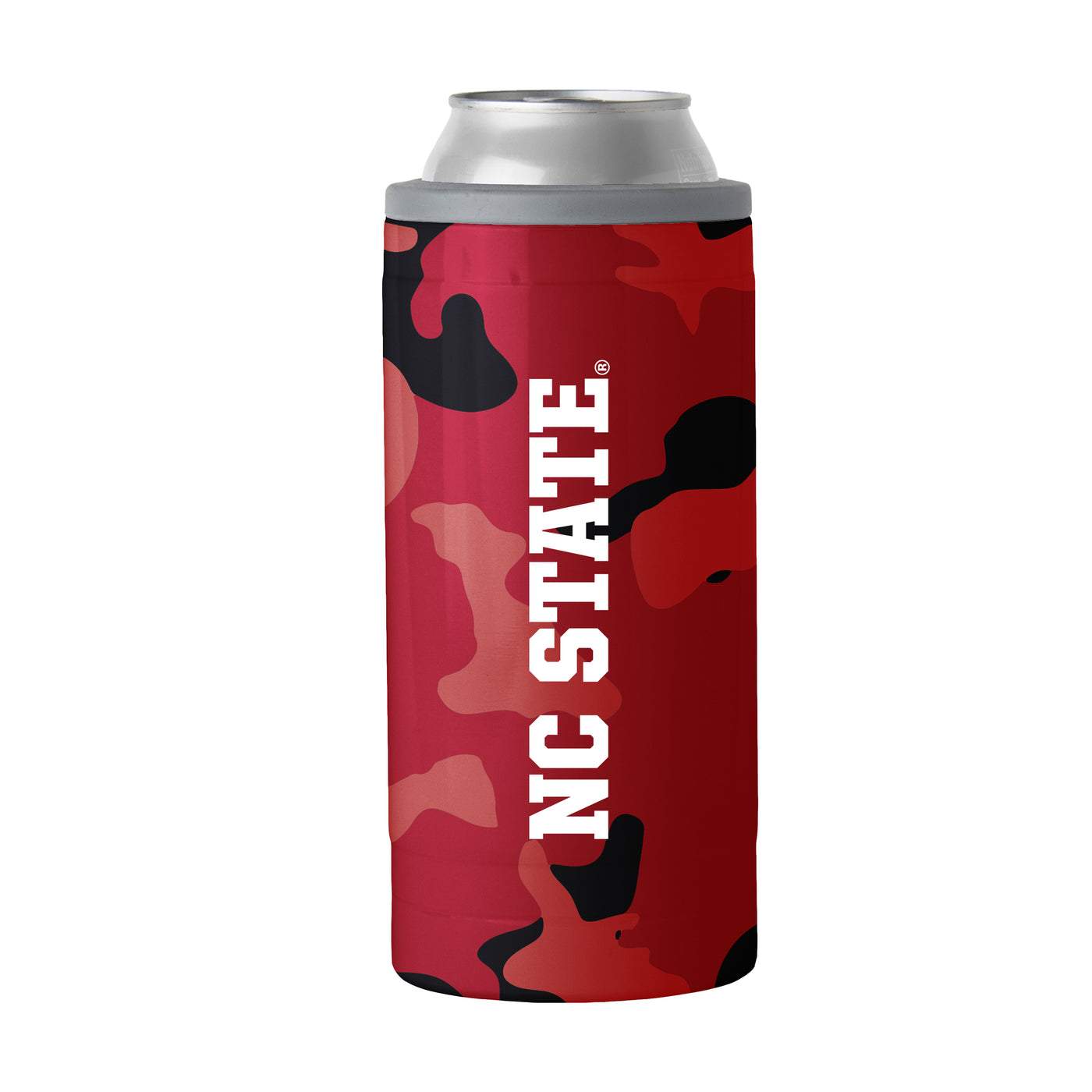 NC State Camo Swagger 12oz Slim Can Coolie