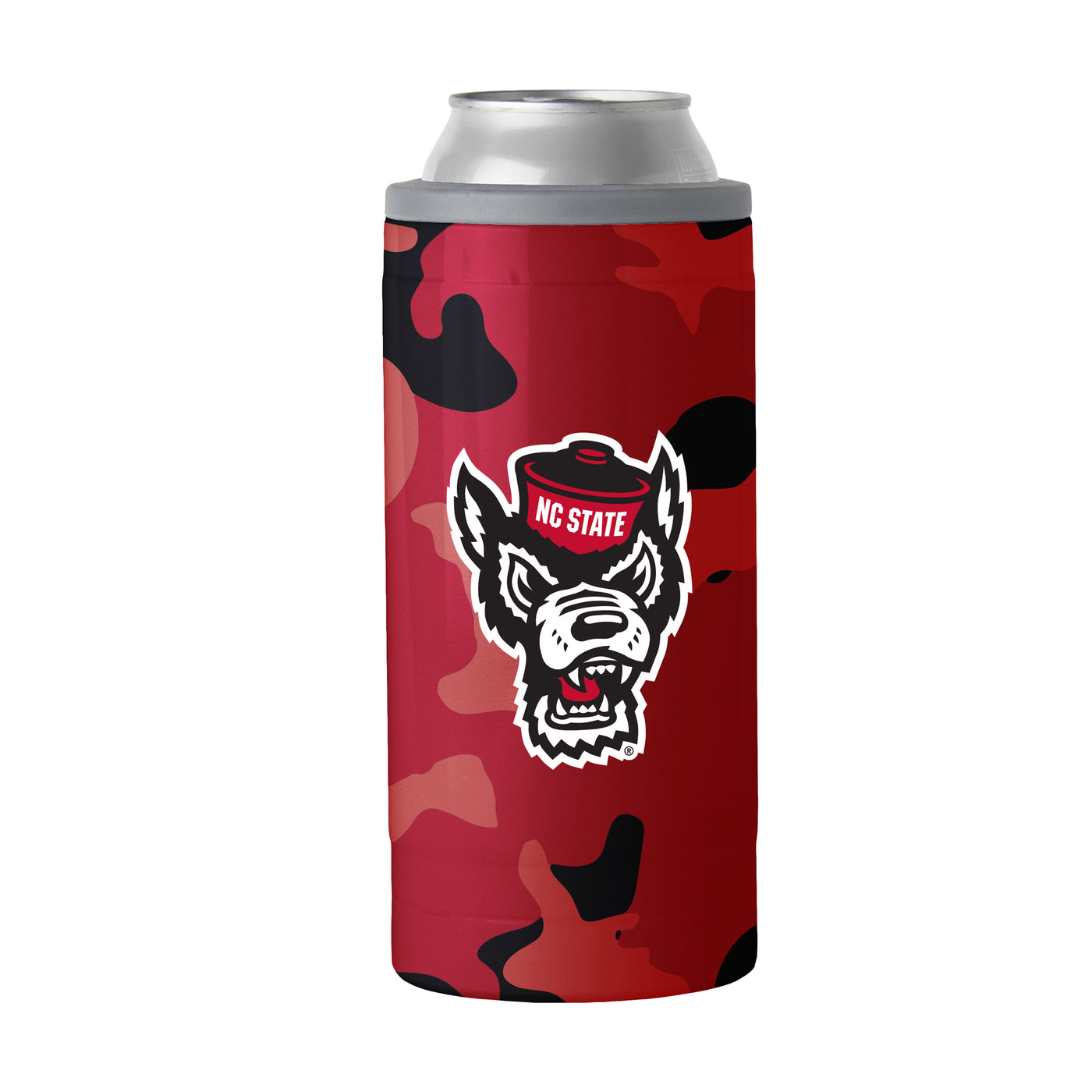 NC State Camo Swagger 12oz Slim Can Coolie