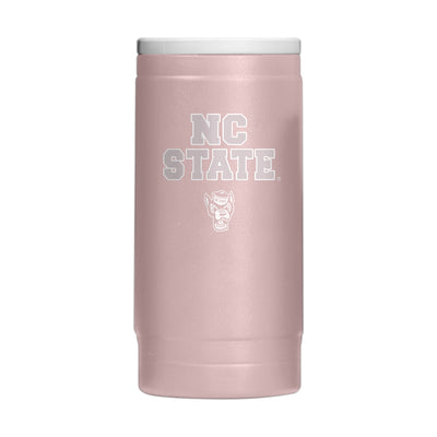 NC State  Stencil Powder Coat Slim Can Coolie