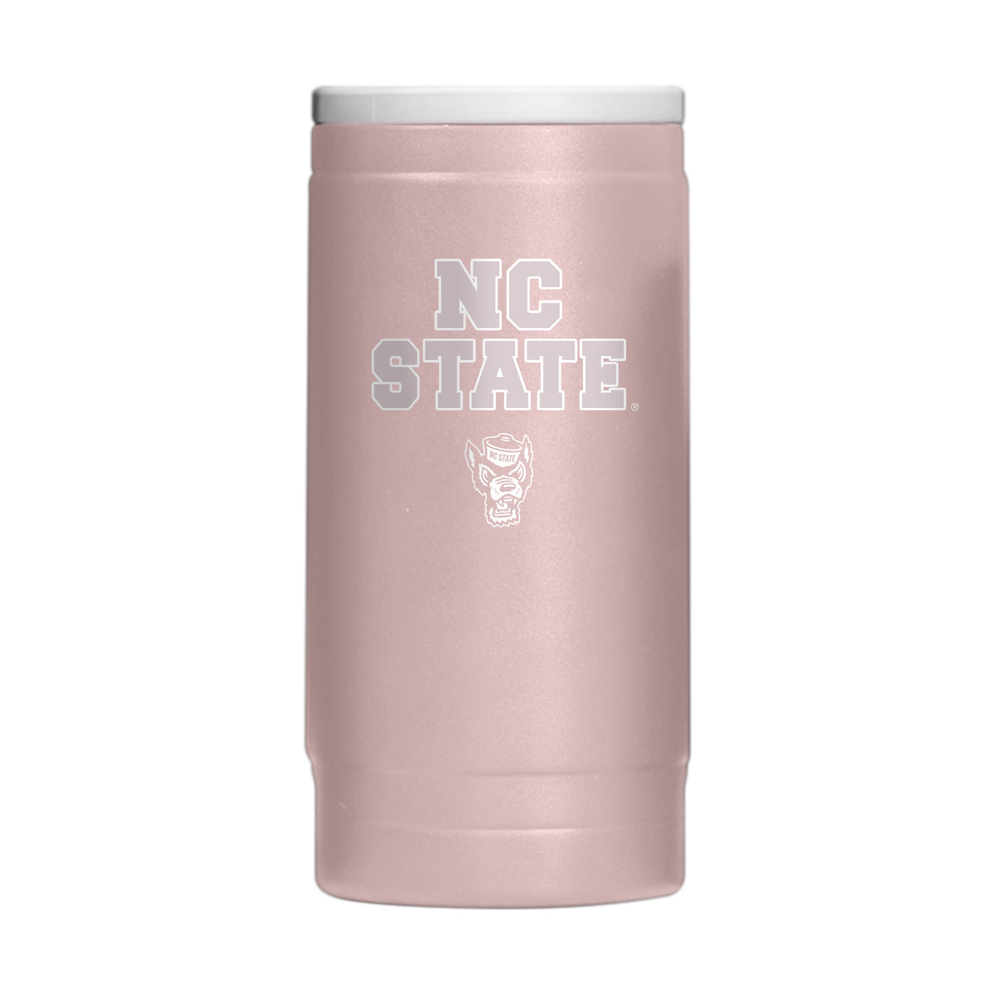 NC State  Stencil Powder Coat Slim Can Coolie