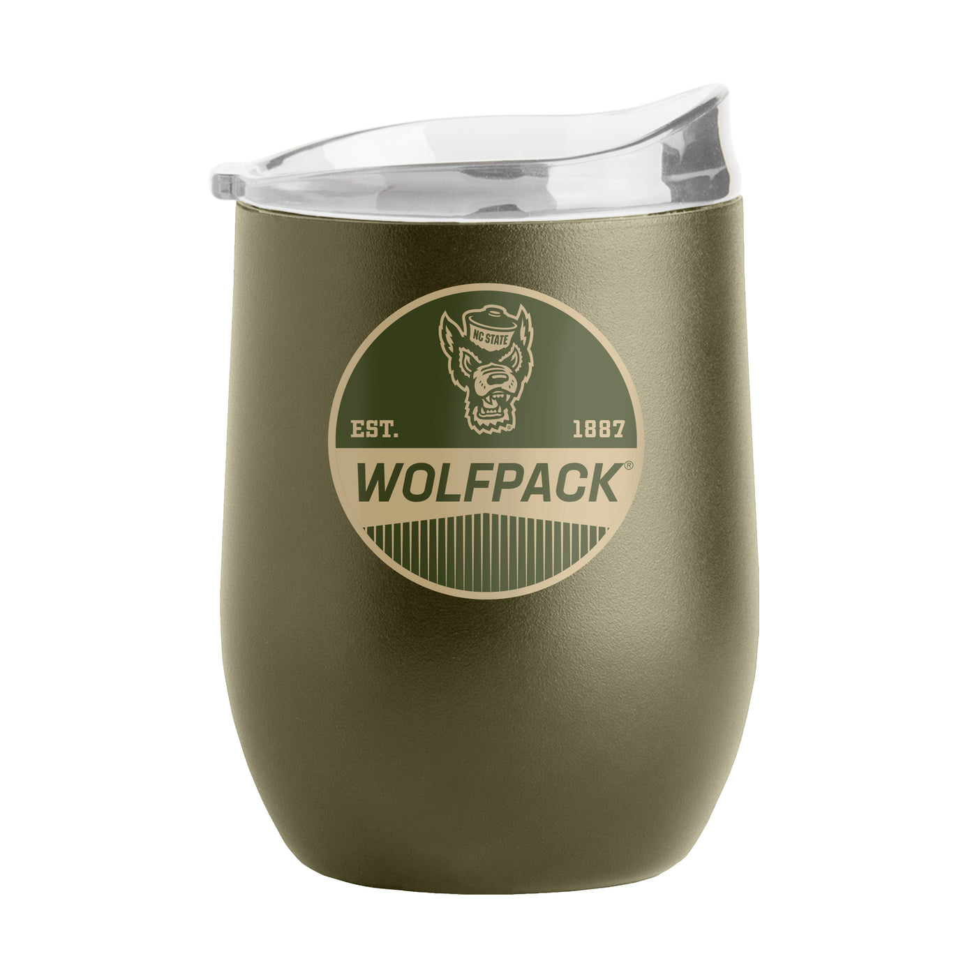 NC State 16oz Badge Powder Coat Curved Beverage - Logo Brands