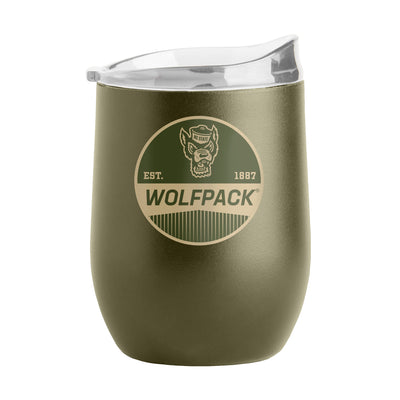 NC State 16oz Badge Powder Coat Curved Beverage - Logo Brands