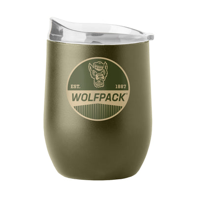 NC State 16oz Badge Powder Coat Curved Beverage - Logo Brands