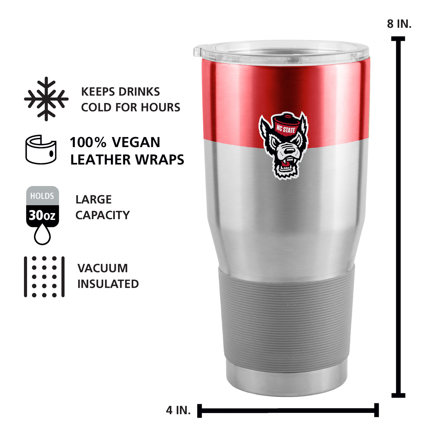 NC State 30oz Colorblock Stainless Steel Tumbler
