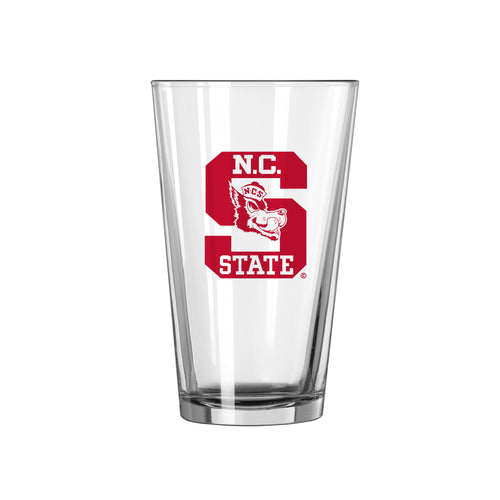 NC State Vault 16oz Gameday pint glass by Logo Brands, featuring team logo and design, perfect for game day celebrations.
