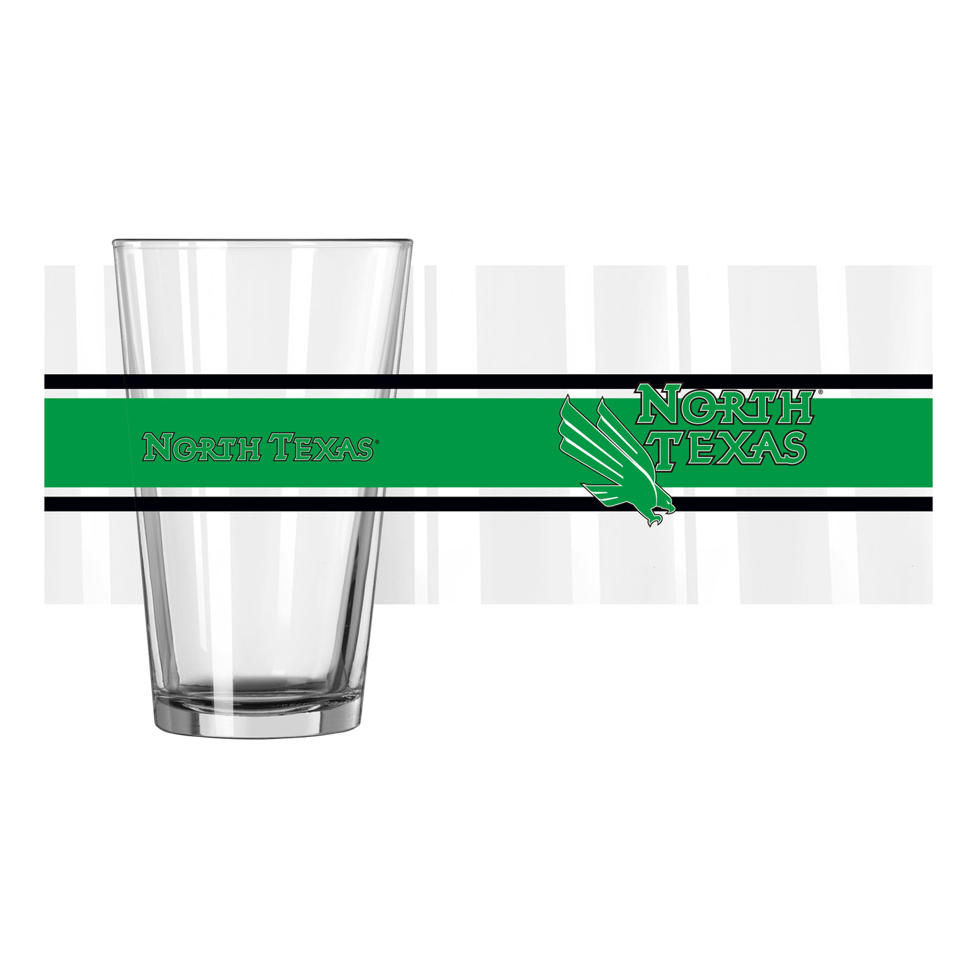 North Texas 16oz Stripe Pint Glass
