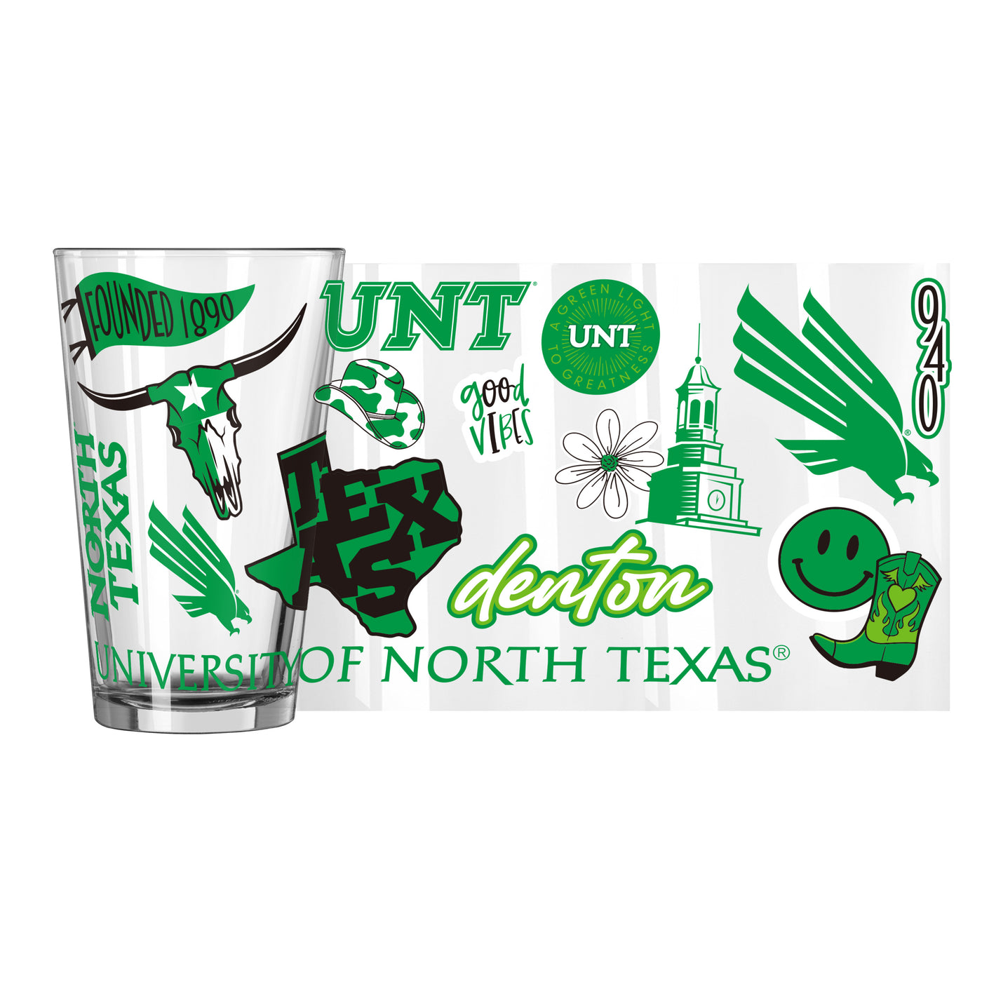 North Texas 16oz Native Pint Glass